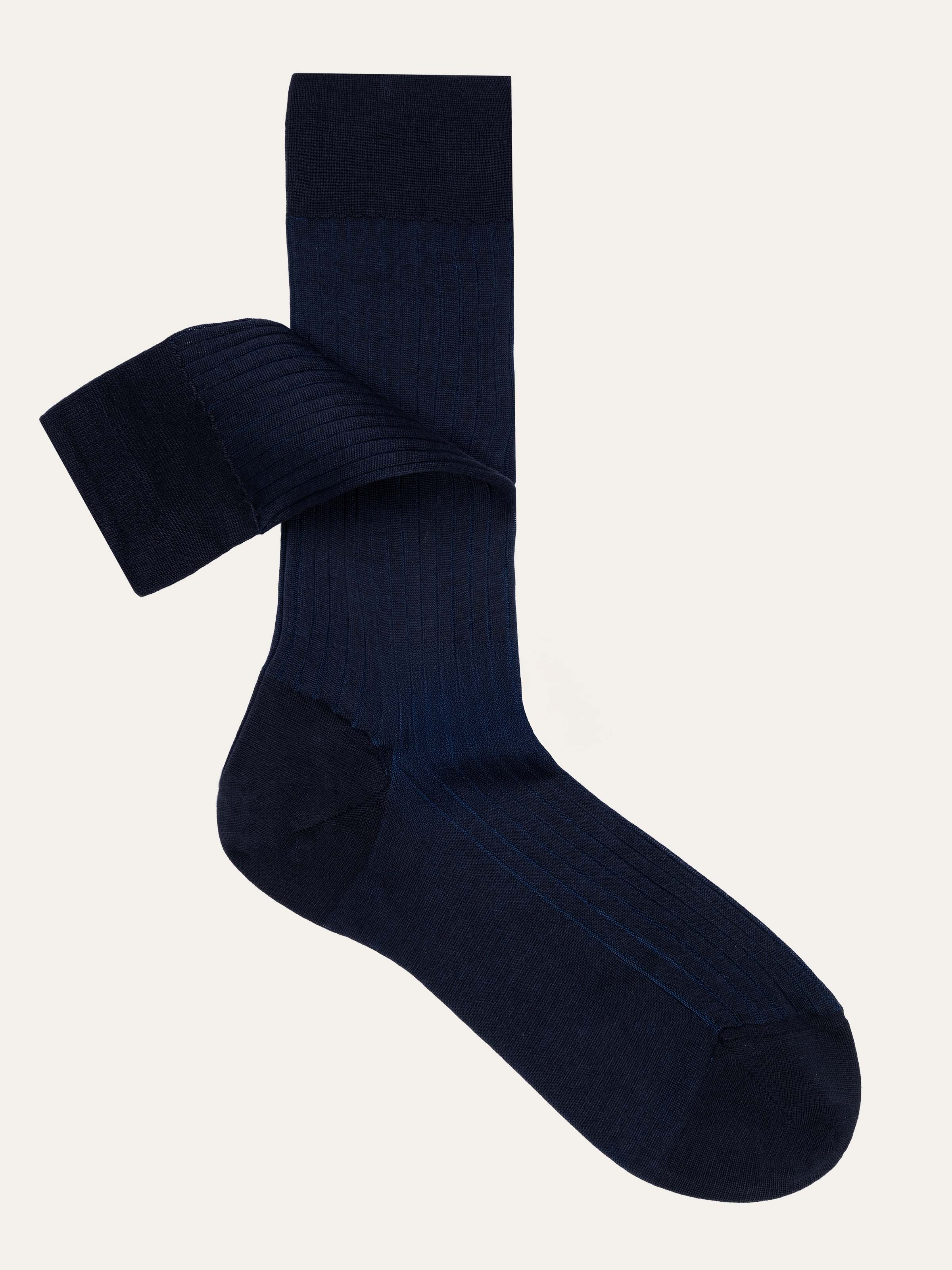 CALZITALY Calze Uomo, Calze 100% FILO DI SCOZIA, Calze Corte e Lunghe, Gambaletti Cotone, 2 Paia | MADE IN ITALY (39-41, 2 PAIA CALZE LUNGHE - NAVY